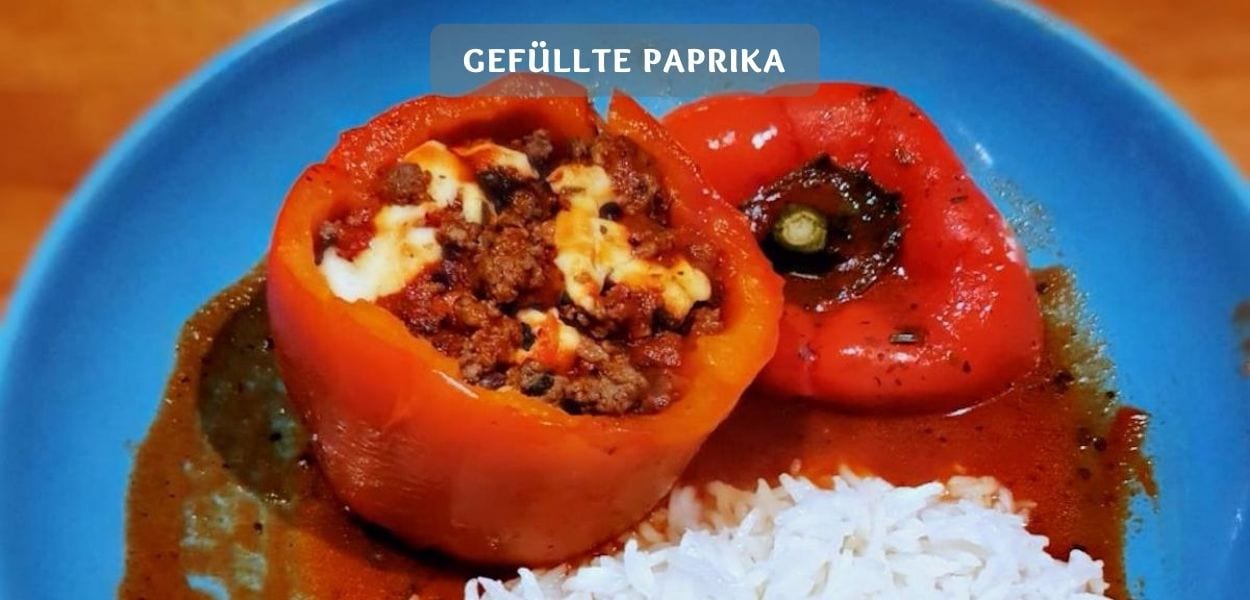Gefüllte paprika mit reis